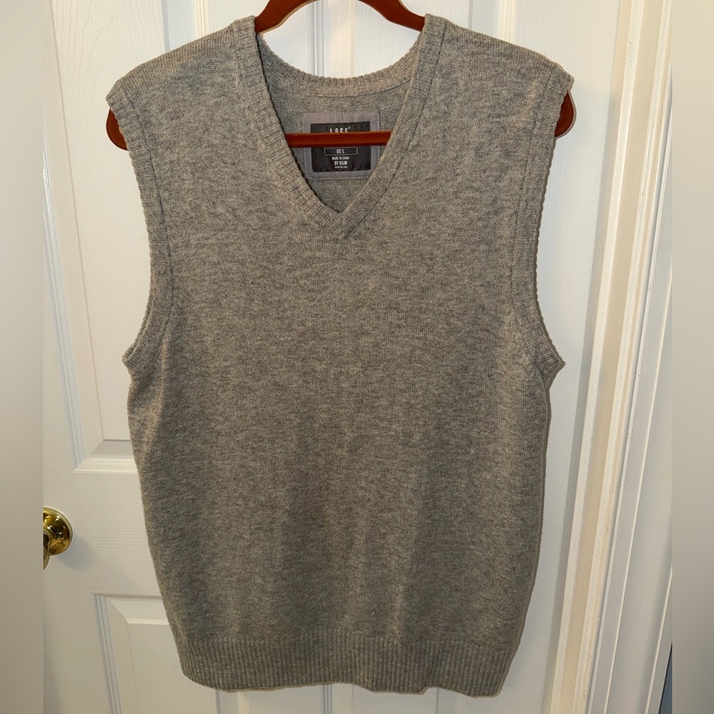 L.O.G.G. By H&M Gray Lambswool Sweater Vest Sz L